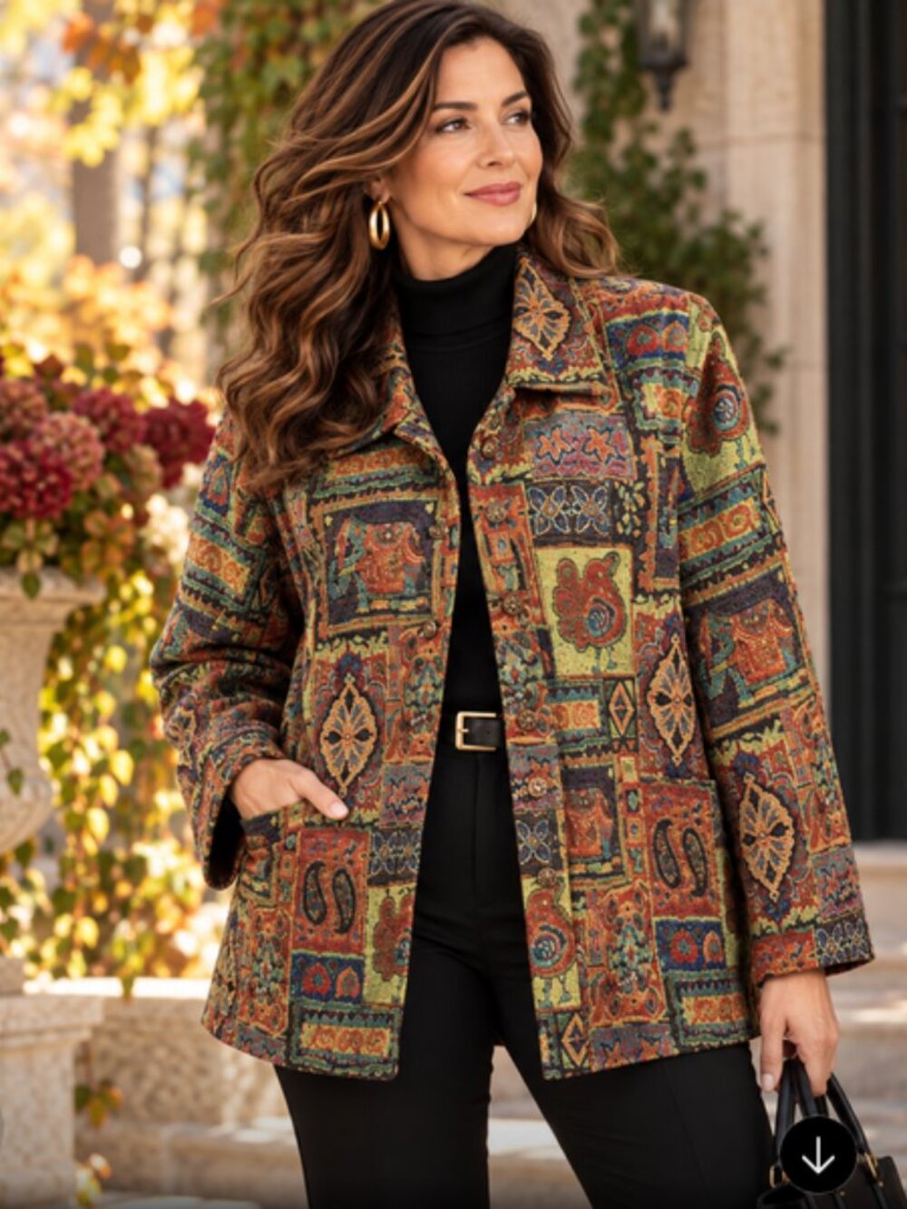 Vintage White Stag Plus Tapestry Jacket Patchwork Boho Paisley